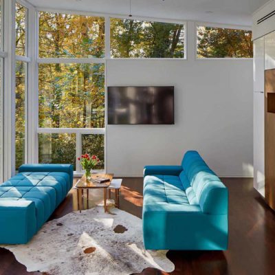 Treefrog Veneer 60405 American Walnut Crown - millwork, residential interior by Studio Twenty Seven, accent wall