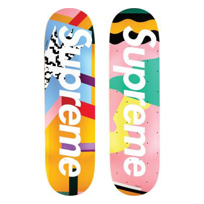 skateboard decks in memphis design style