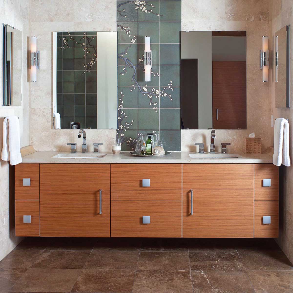 Treefrog 60804 Teak Straight Grain - bathroom